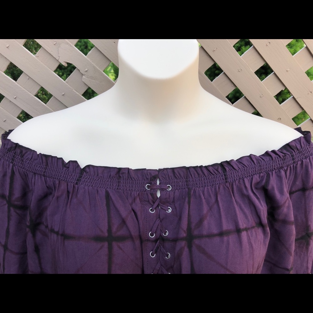 NWT Rock&Republic Plum Perfect OTS Top - Picture 3 of 6